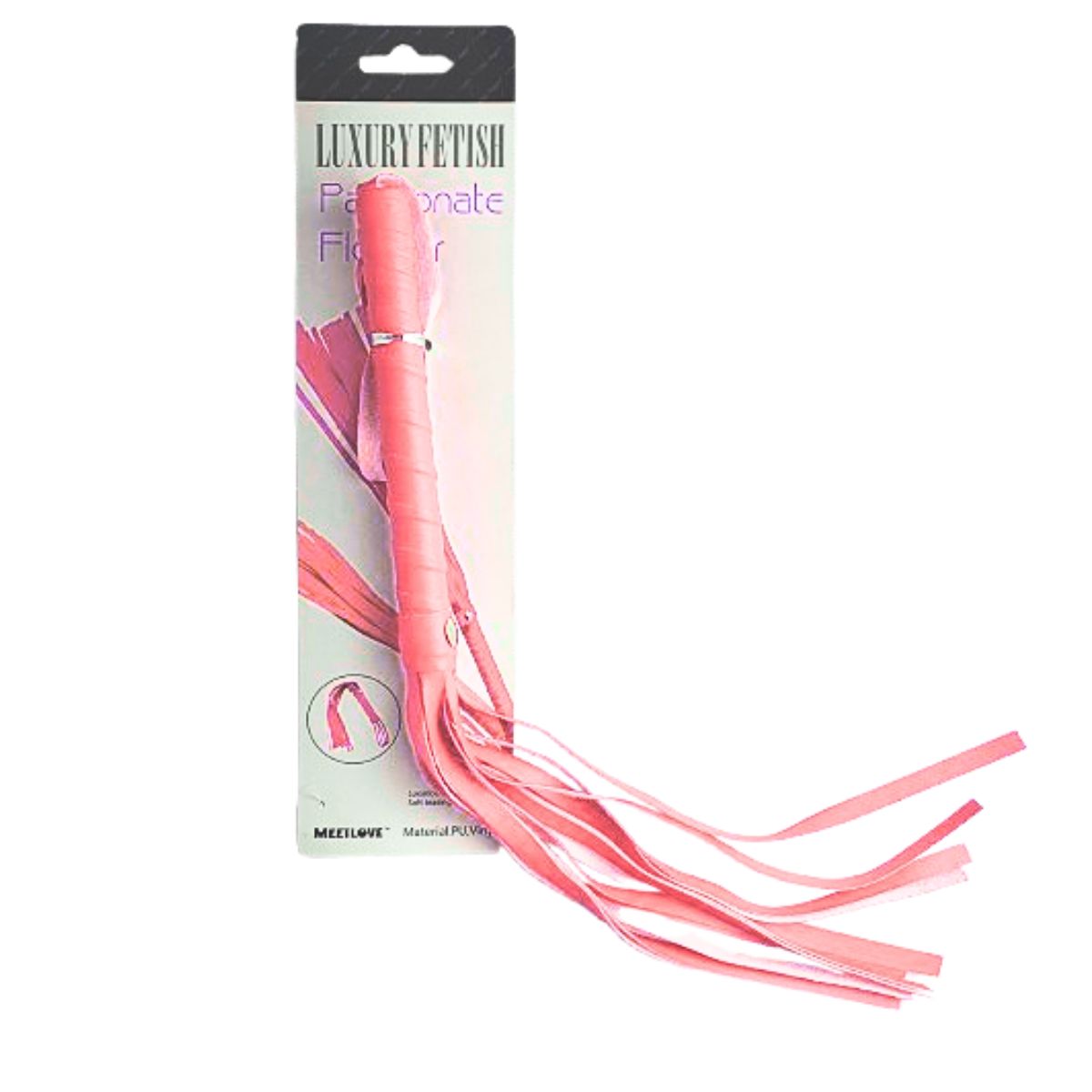 Fantasia Acessório Chicote Luxo Tiras Corino Rosa