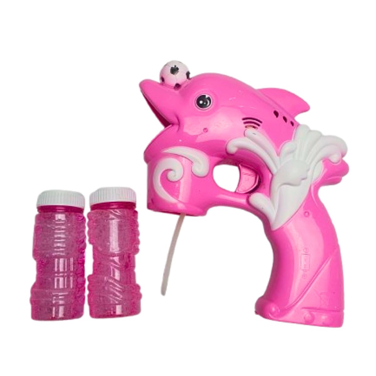 Brinquedo Pistola Lança Bolha Golfinho Rosa Com Som E Luz