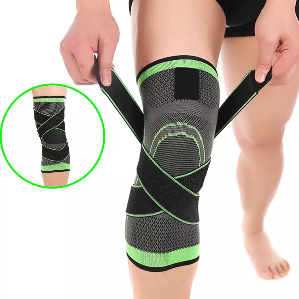 Joelheira Elástica Compressão Knee Support Sports Preto 814