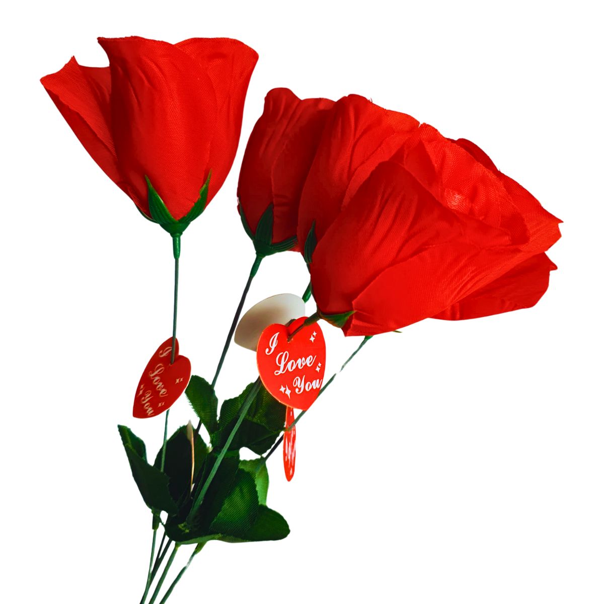 Kit Porta Retrato Coração Branco Amor Love + 5 Botões de Rosas Artificiais Embalado Celofane C/ Tag