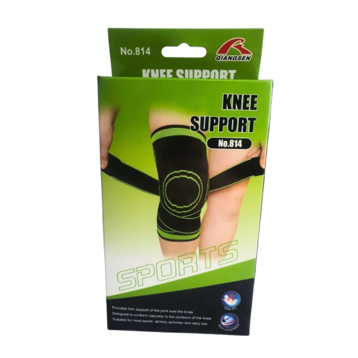 Joelheira Elástica Compressão Knee Support Sports Preto 814