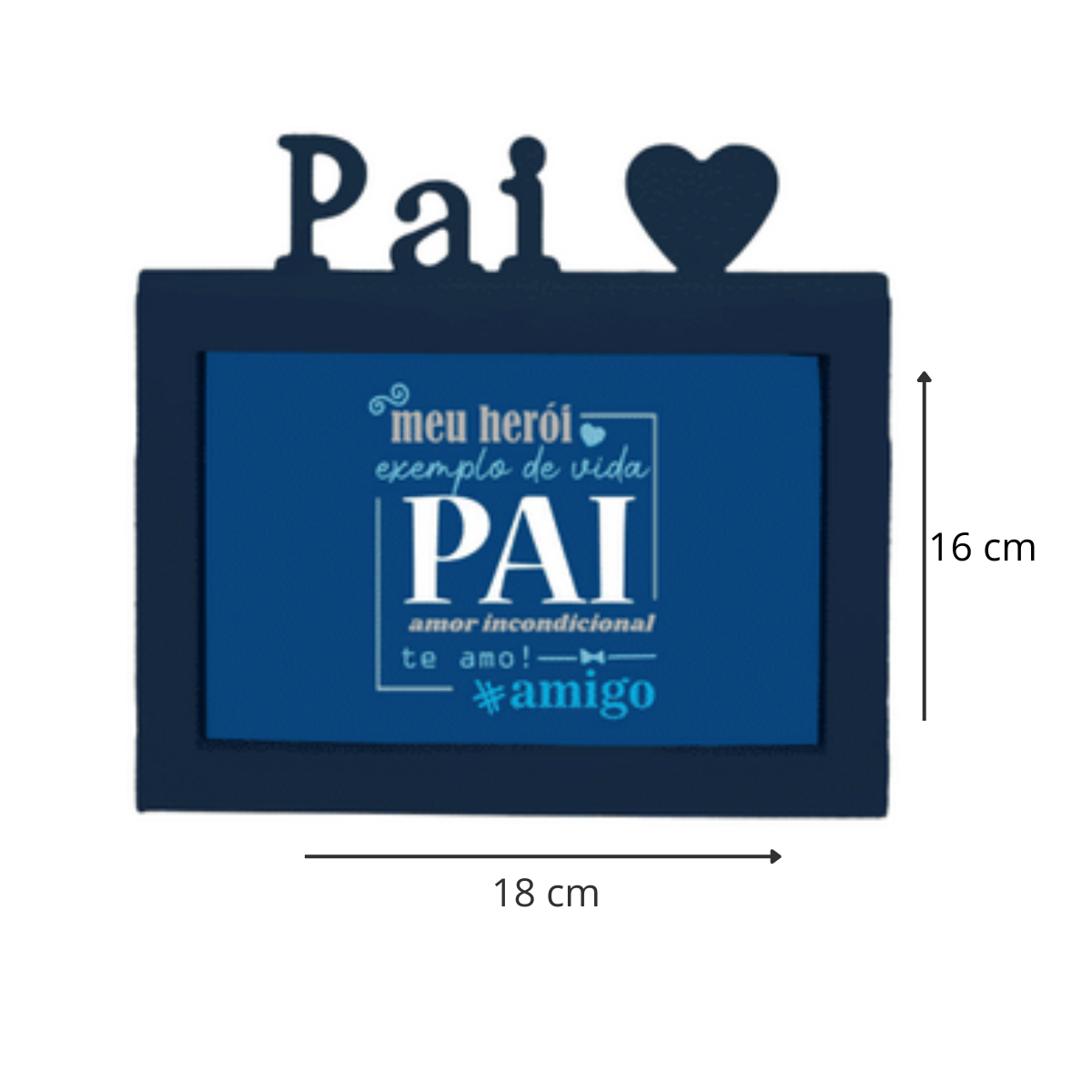 Porta Retrato Pai M2 Decoração Coração / Dia Dos Pais - Azul