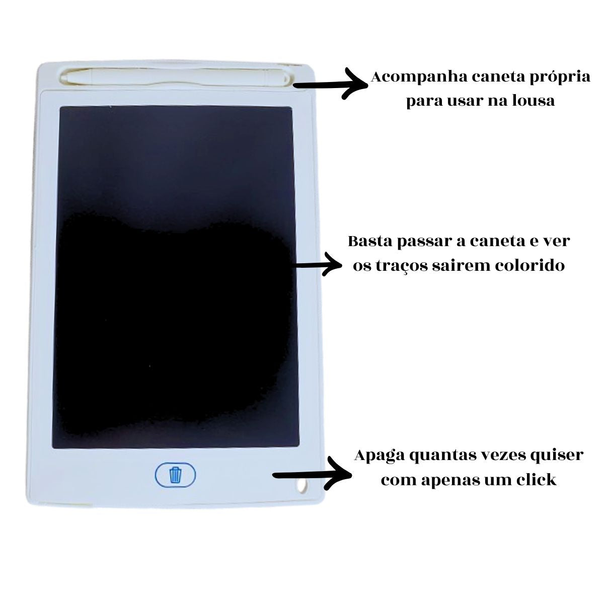 Lousa Magica Infantil Digital Tablet Branco Lcd 8.5