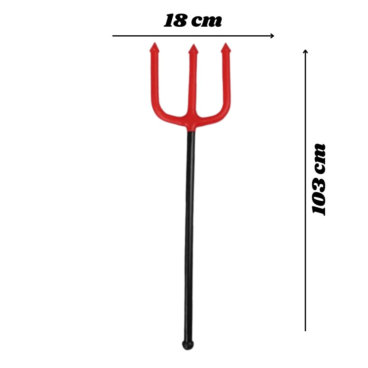 Kit Fantasia Diabinho Completo Acessórios Festa Carnaval Cosplay Halloween + Tridente + Saia