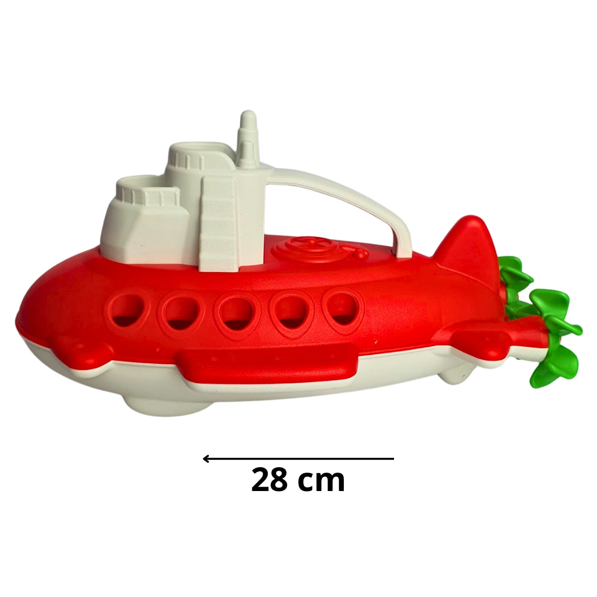 Submarino Infantil Vermelho Com Branco - Brinquedo Para Piscina e Praia