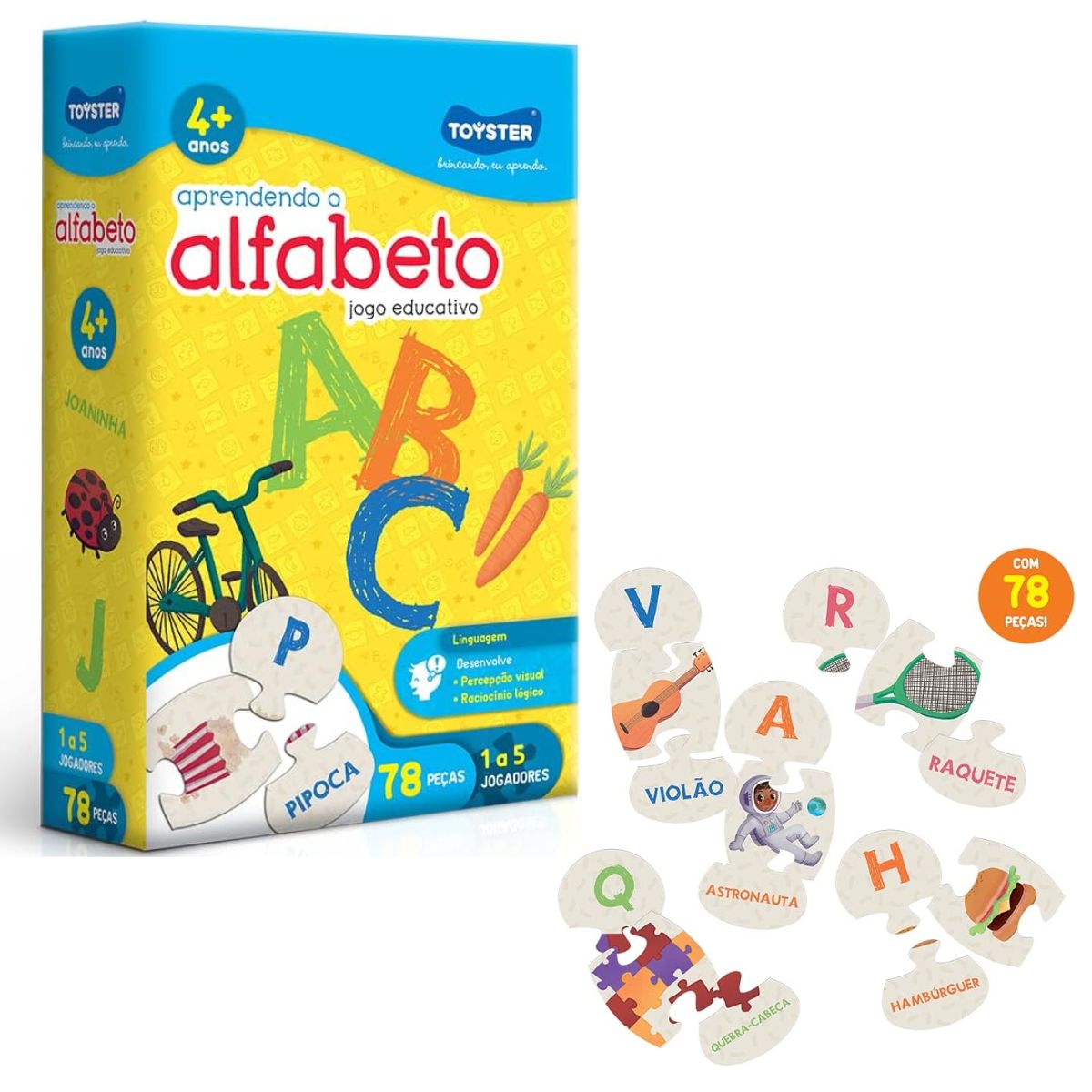 Jogo Educativo Quebra Cabeça Aprendendo Alfabeto - Toyster
