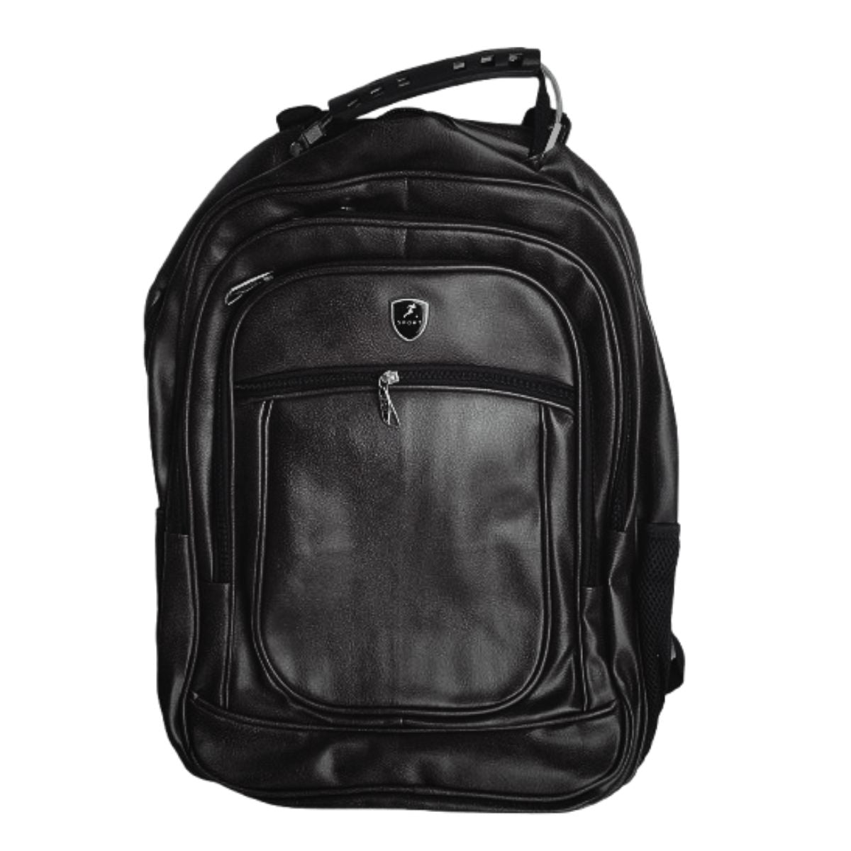 Mochila Masculina Couro Sintético Preto Sport Com Cabo