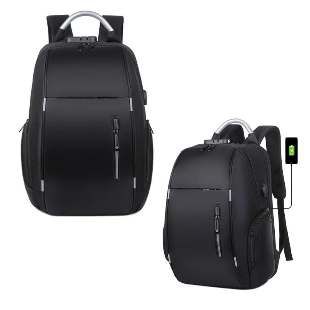 Mochila Antifurto Impermeável Preto Usb Com Trava E Código