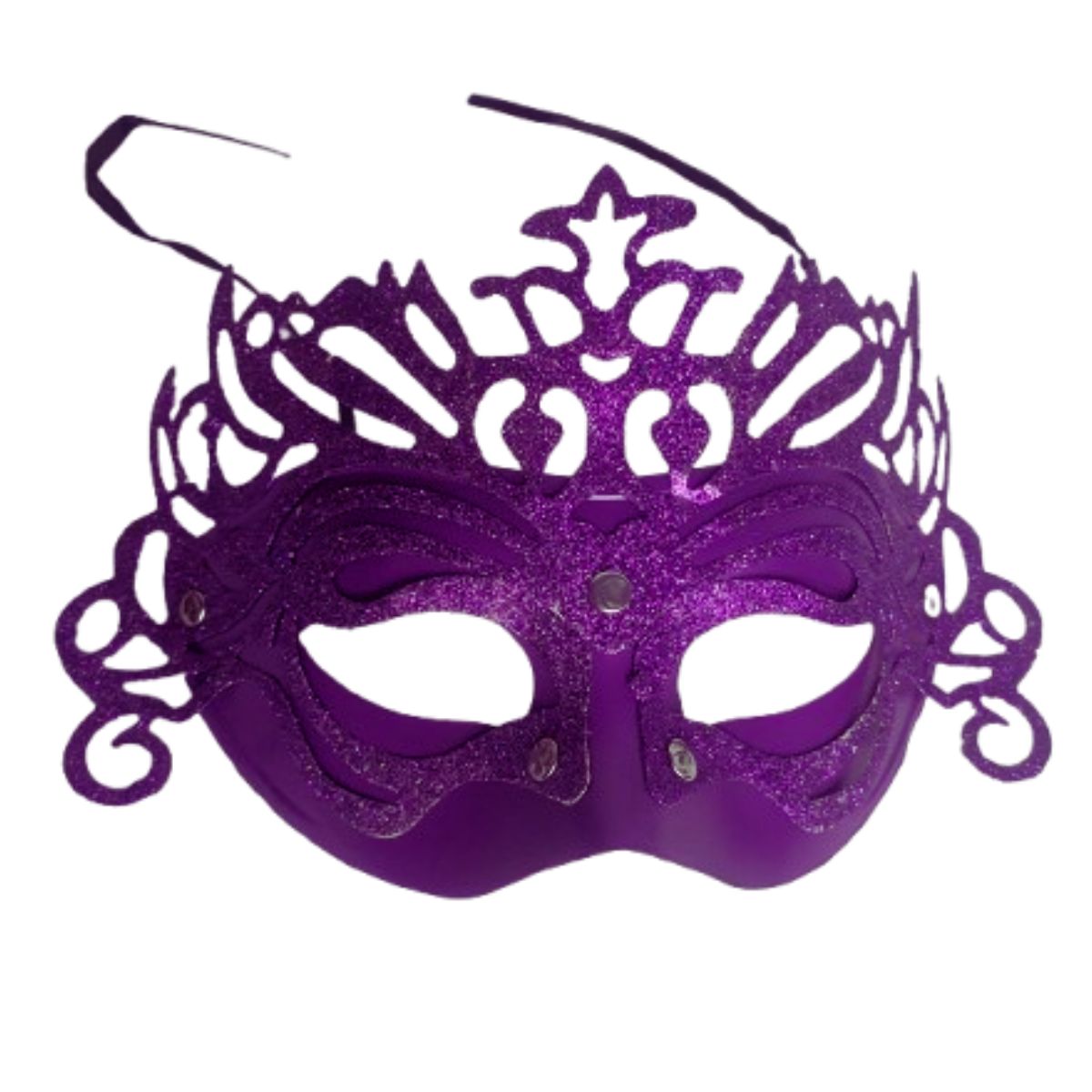 Máscara Fantasia Glitter Festa Carnaval Roxo