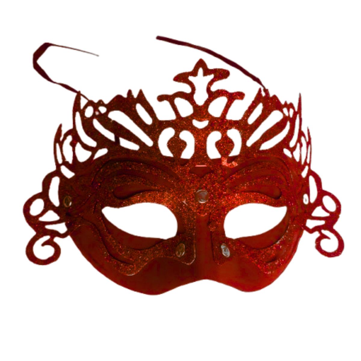Máscara Fantasia Glitter Festa Carnaval Vermelho