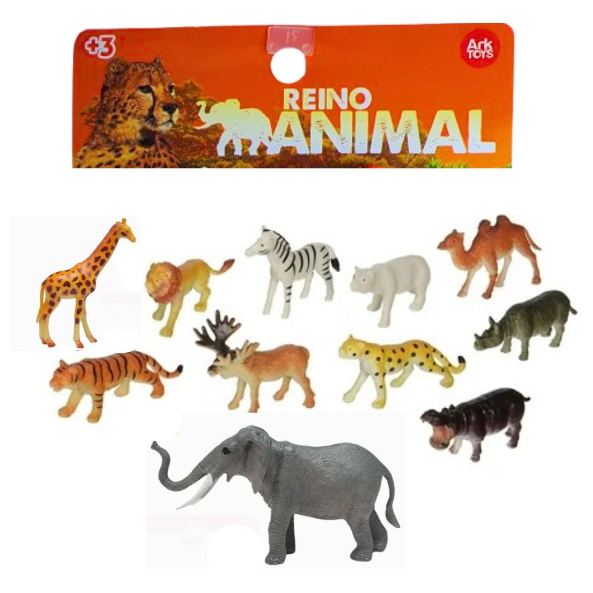 Kit Reino Animal Mini Brinquedo 12 Peças Sortido - Ark Toys