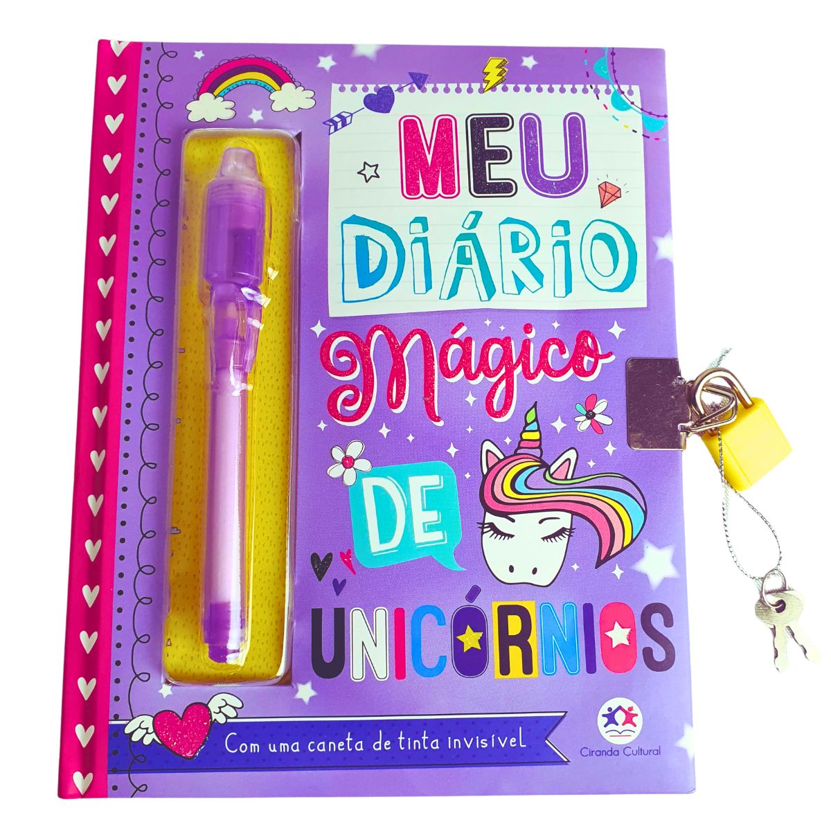 Livro Meu Diário Mágico De Unicórnios + Caneta Mágica - Ciranda Cultural