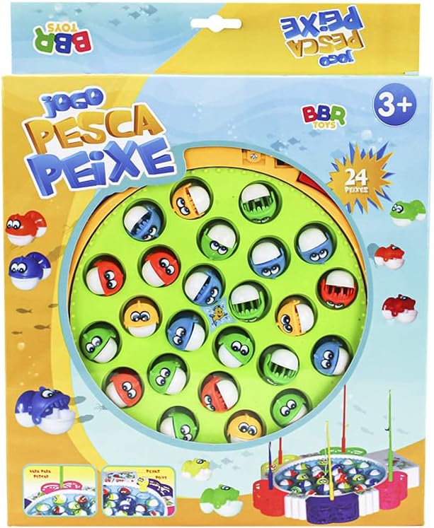 Brinquedo Jogo Pesca Peixe Grande 24 Peixes - Bbr Toys