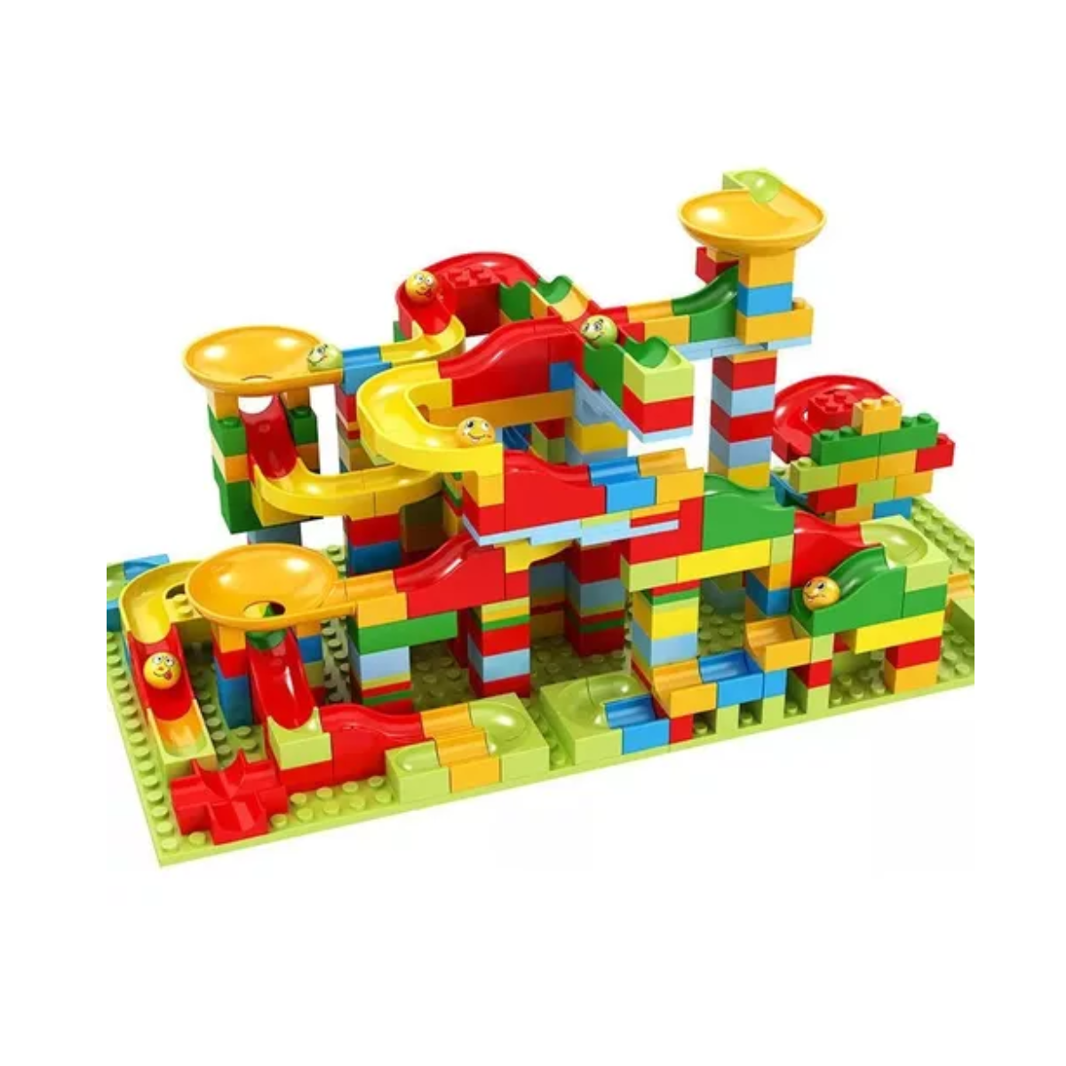 Brinquedo Pista Rola Bola Puzzle Blocos De Montar 340 Pçs - Steam Toys