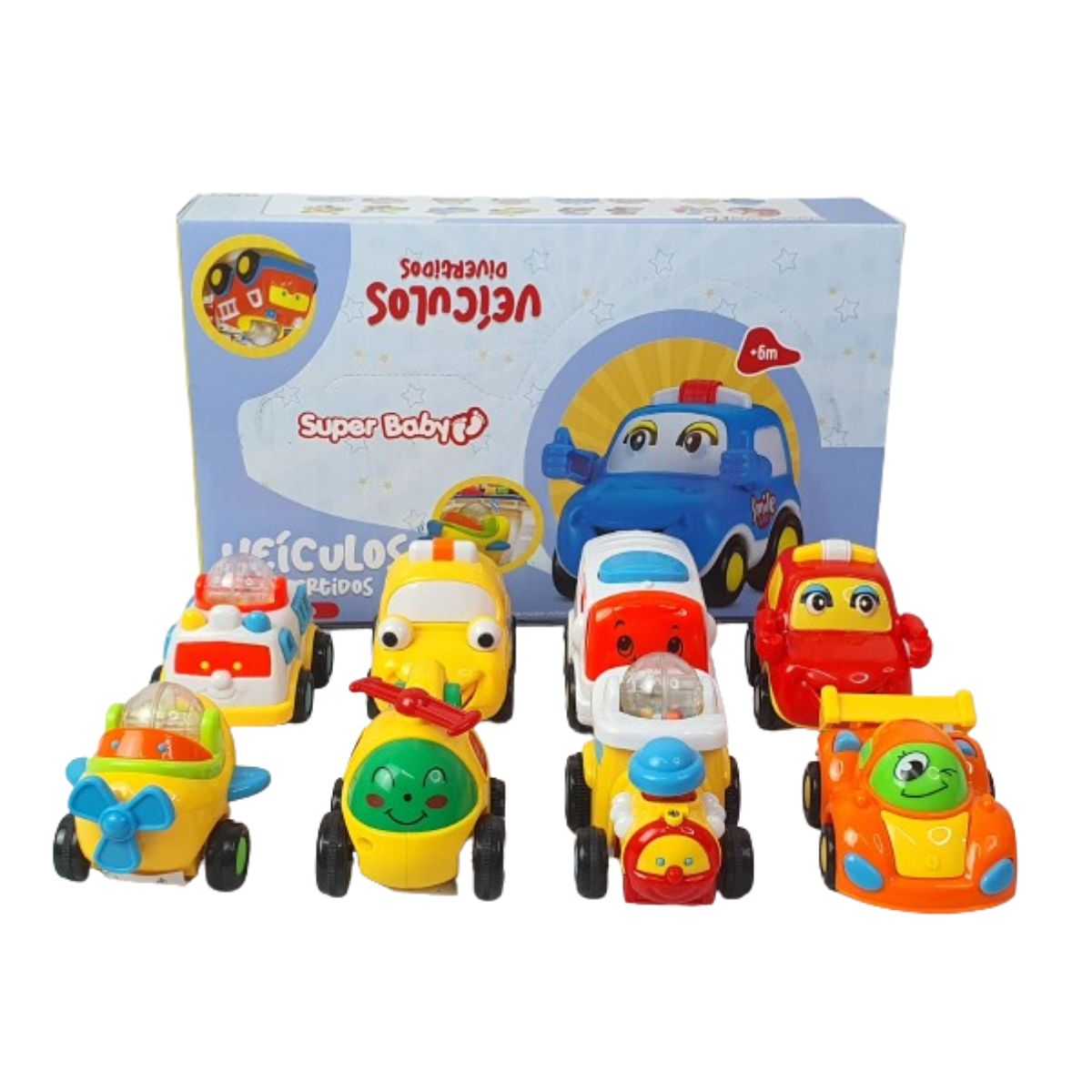 Carrinhos De Fricçao Kit Com 8 Peças - Bbr Toys