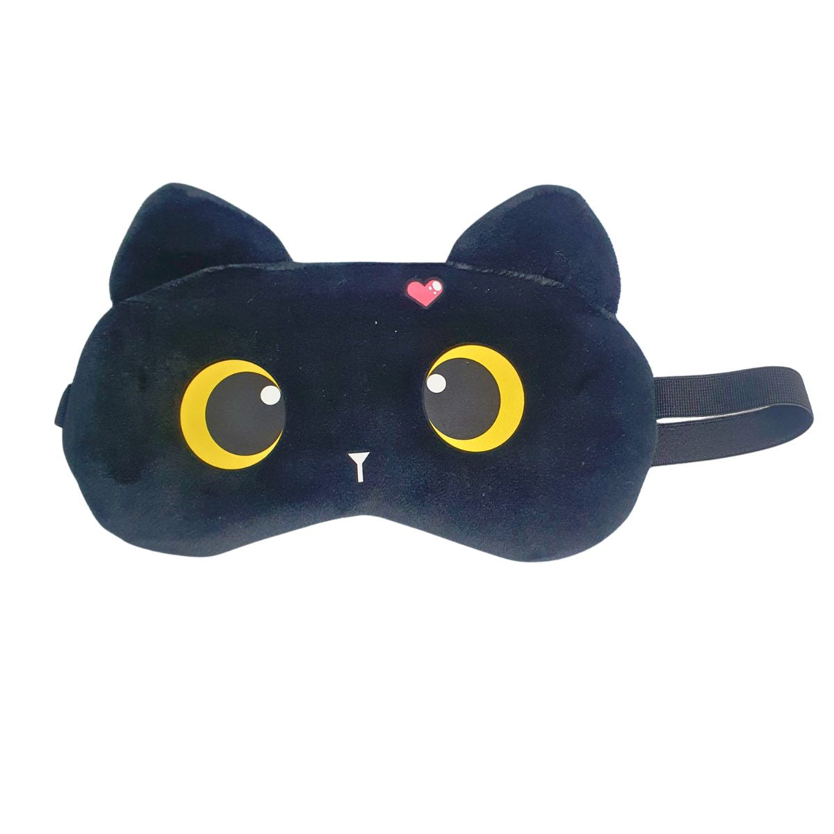 Máscara Gato Preto Com Olho Amarelo - Máscara Descanso com Bolsa de Gel