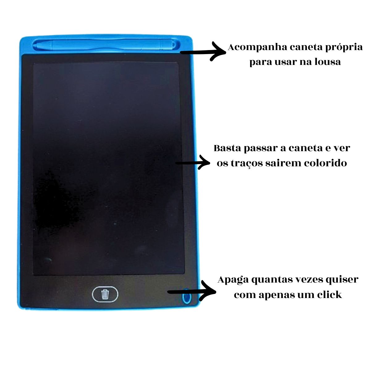 Lousa Magica Infantil Digital Tablet Azul Lcd 8.5