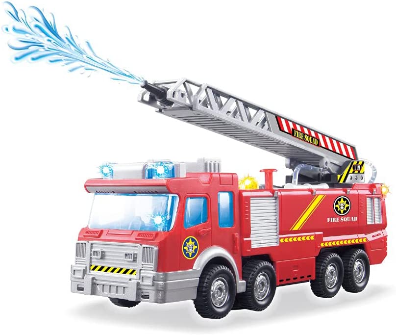 Carro de Bombeiro Lança Água Com Som e Luzes Realista Bbr Toys