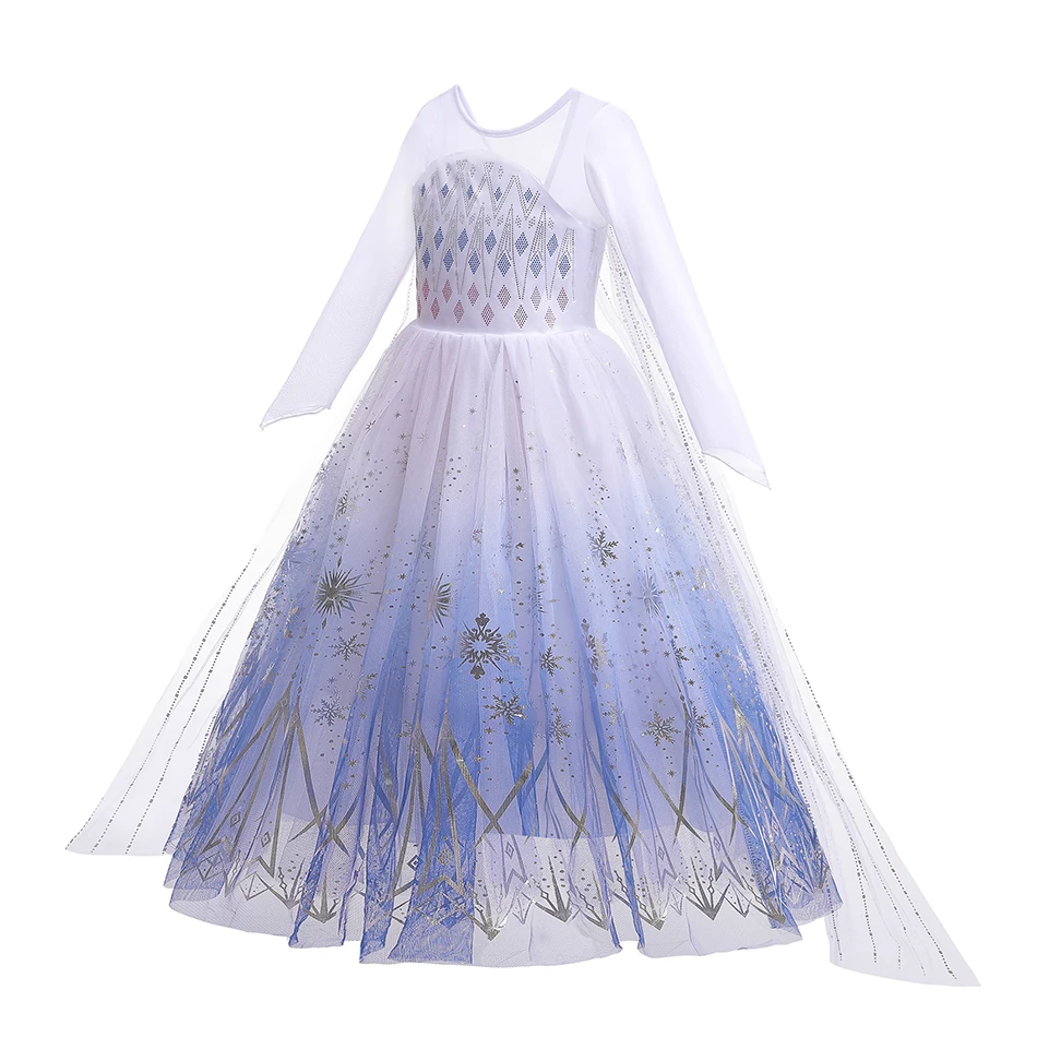 Vestido Da Elsa Fantasia Frozen 2 Princesa Infantil M6