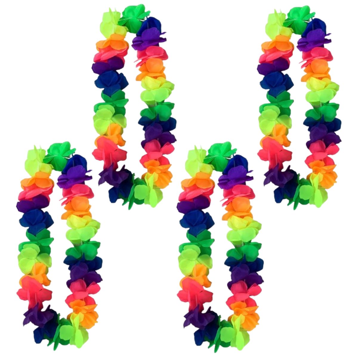 Kit 4 Colares Havaiano Festa Fantasia Carnaval Neon Luau