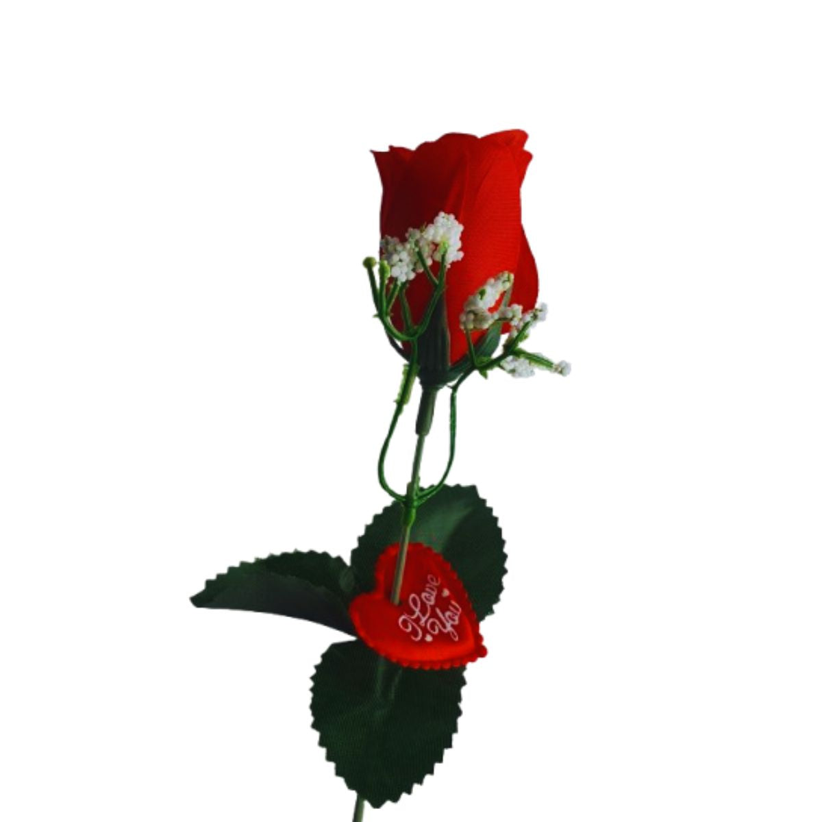 Rosa Artificial C/ Tag Coração Amor Love Dia Das Mães / Namorados