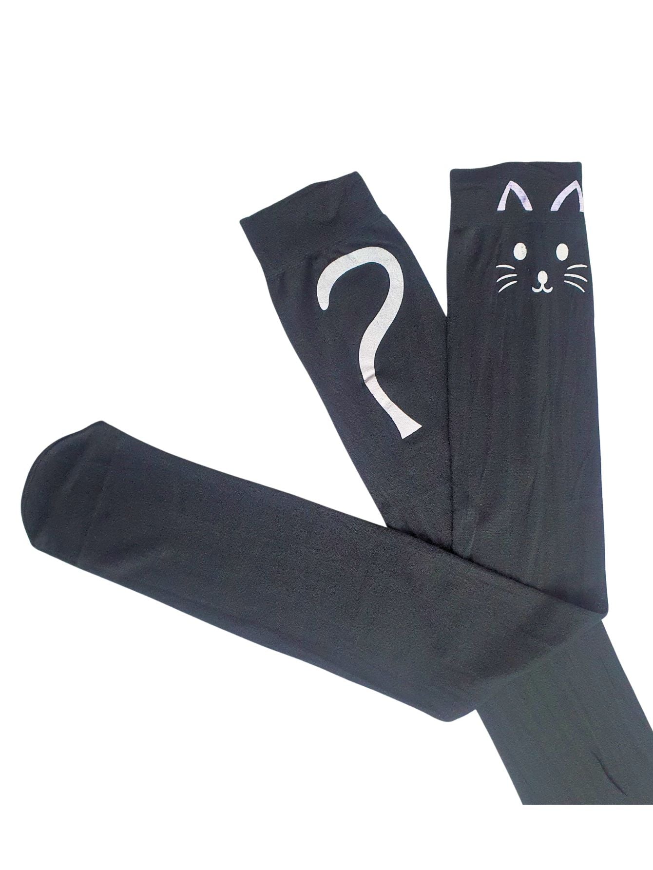 Meia Calça Gatinho Preto Para Fantasia Cosplay e Festa 5/8