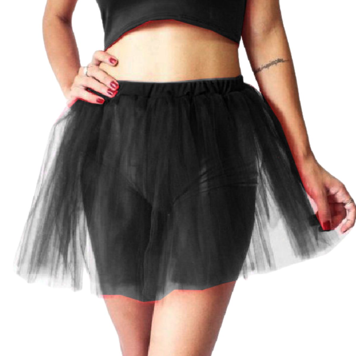 Kit Fantasia Anjo Preto Completo Festa Cosplay Carnaval Halloween Tiara Auréola / Asa / Saia