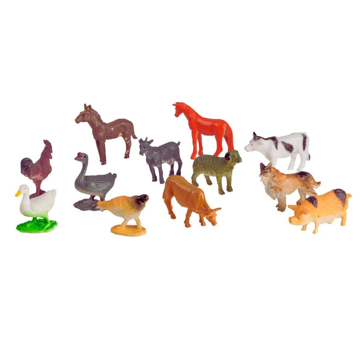 Kit Mini Animais Vida Na Fazenda Brinquedo 12 Peças - Ark Toys