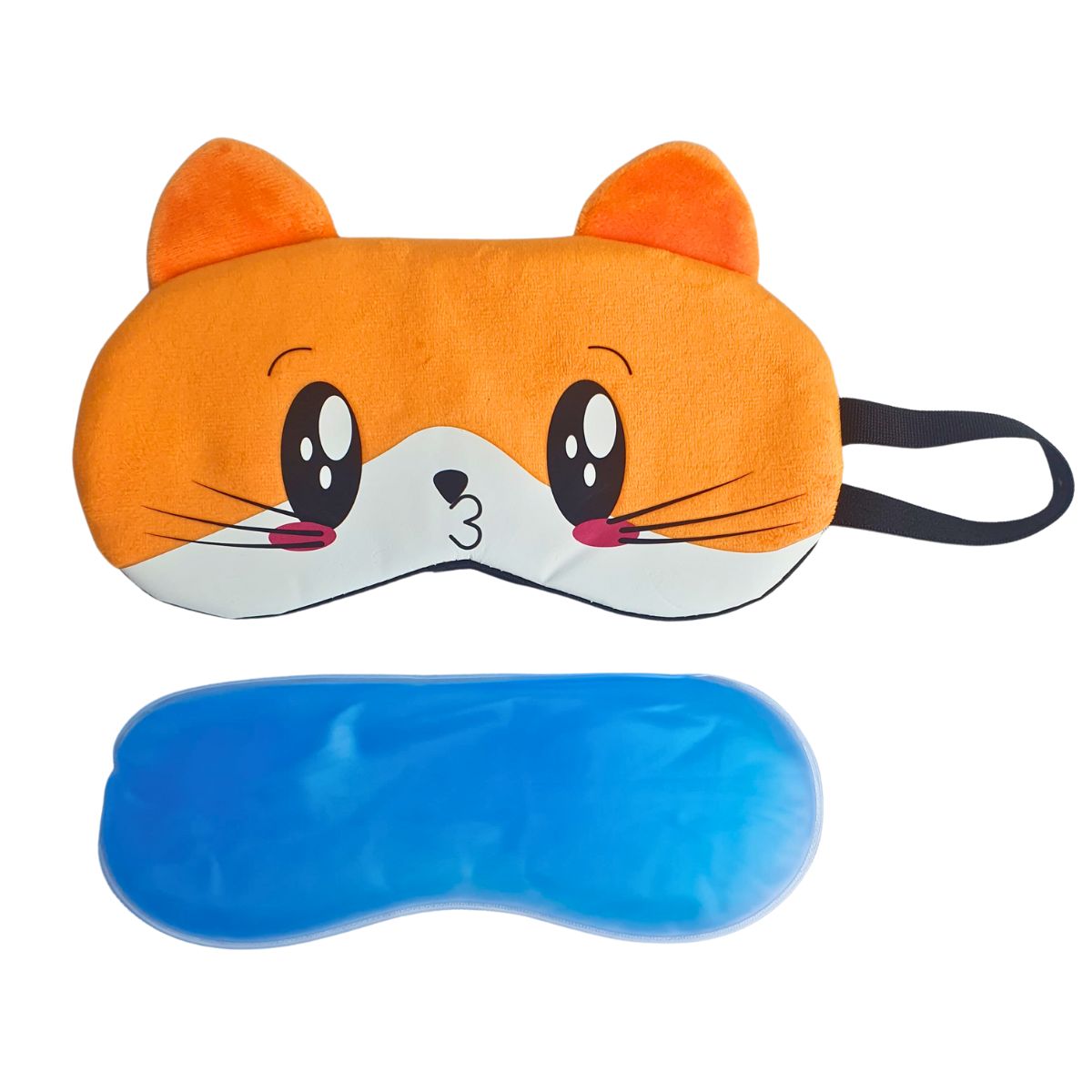 Máscara Gato Laranja - Máscara de Descanso com Bolsa em Gel