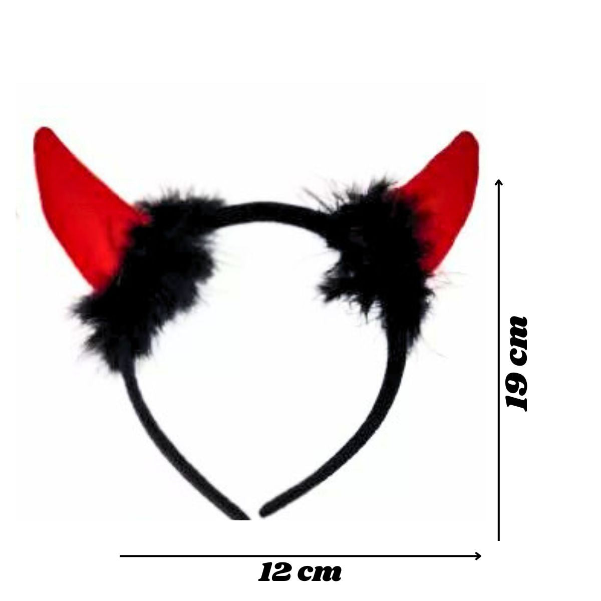 Kit Fantasia Diabinho Festa Carnaval Cosplay Halloween Tiara / Gravata / Rabinho + Tridente