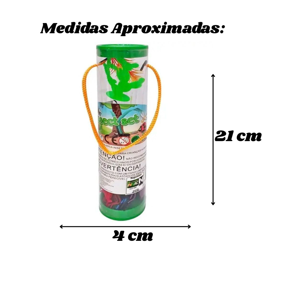 Kit Animais Da Arca Insetos Tubo Brinquedo 15 Peças - Nettoy