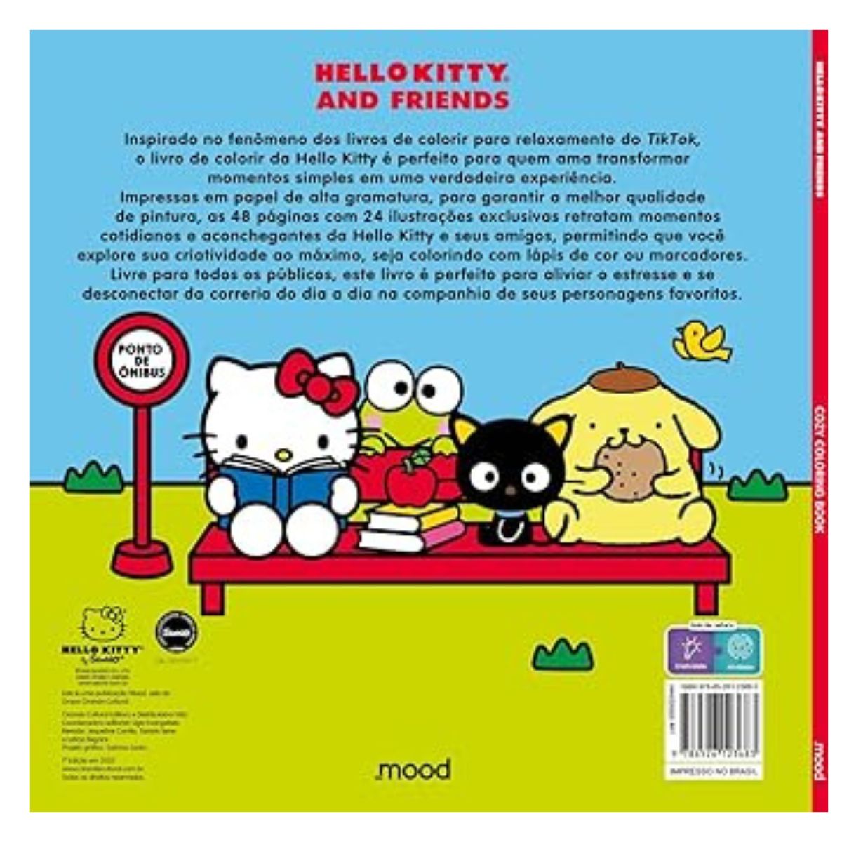 Livro Hello Kitty And Friends - Cozy Coloring Book Bobbie Goods - Para Colorir / Relaxar / Atividades - Mood / Ciranda Cultural