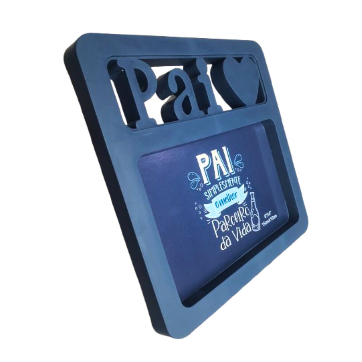 Porta Retrato Pai Decoração Coração / Dia Dos Pais - Azul