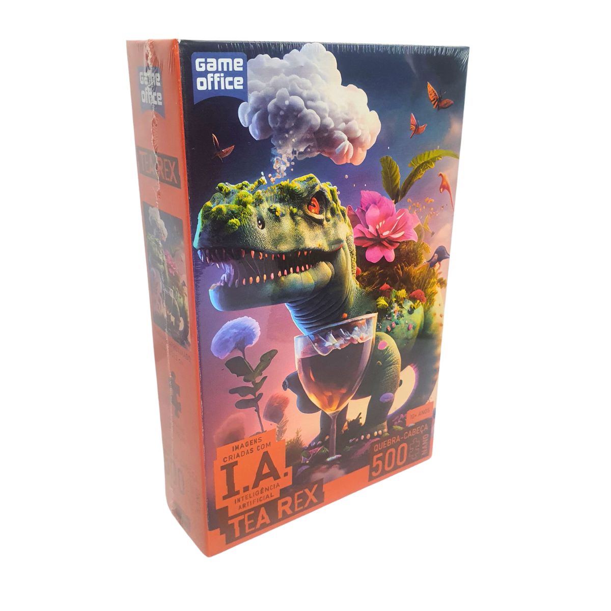 Kit Infantil: Meu Livrão de Colorir Mundo dos Dinossauros - Ciranda Cultural + Quebra-Cabeça Tea Rex 500 Peças Nano - Game Office Toyster