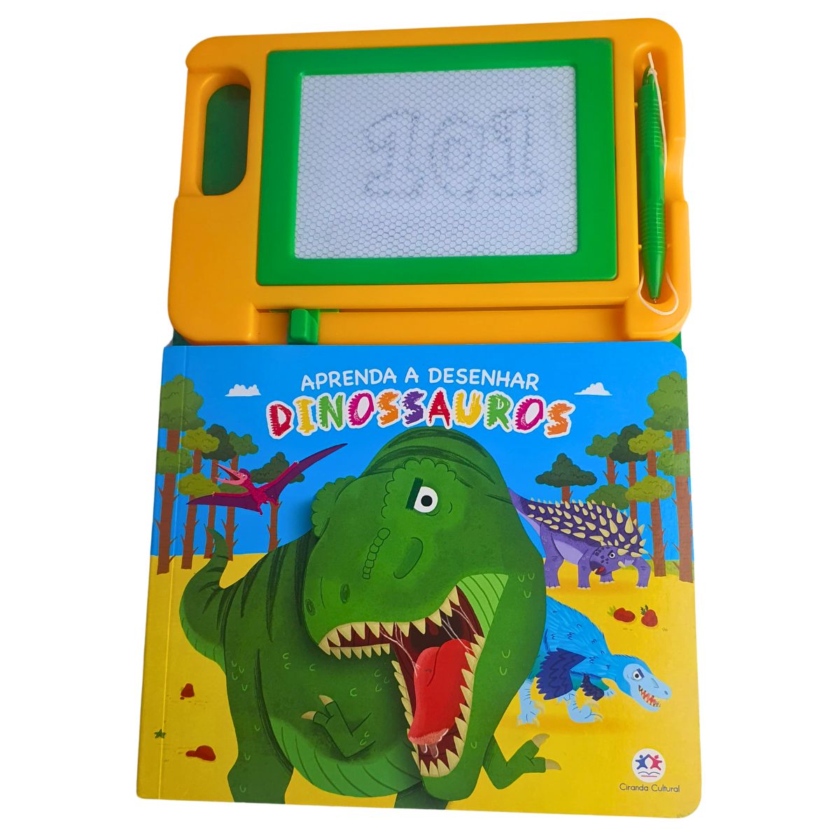 Kit 2 Livros Infantil: Lousa Magnética Dinossauros + 101 Primeiros Desenhos Dinossauros - Ciranda Cultural