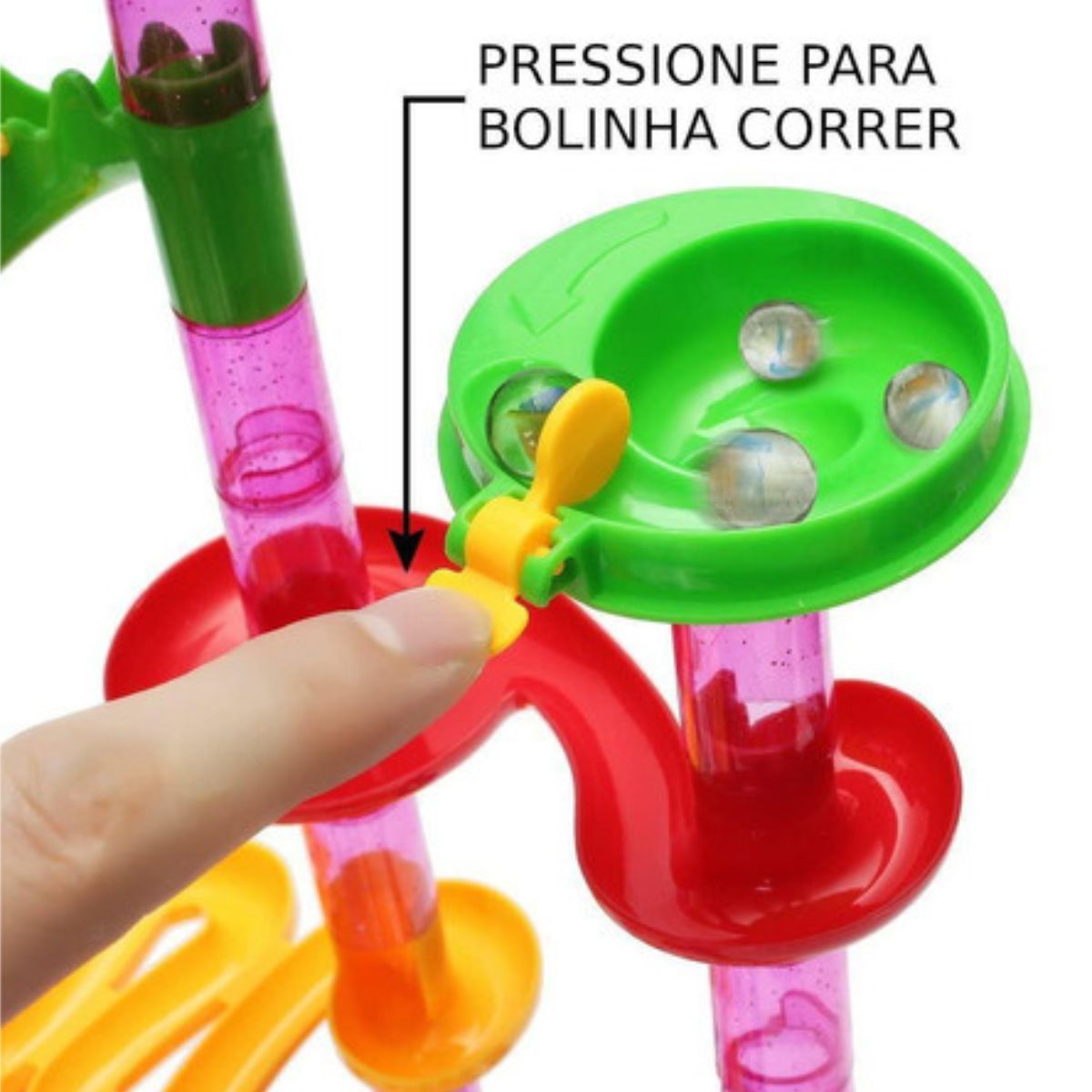 Pista De Corrida Para Bolinha Rola Bolas 105 Pçs - Steam Toy