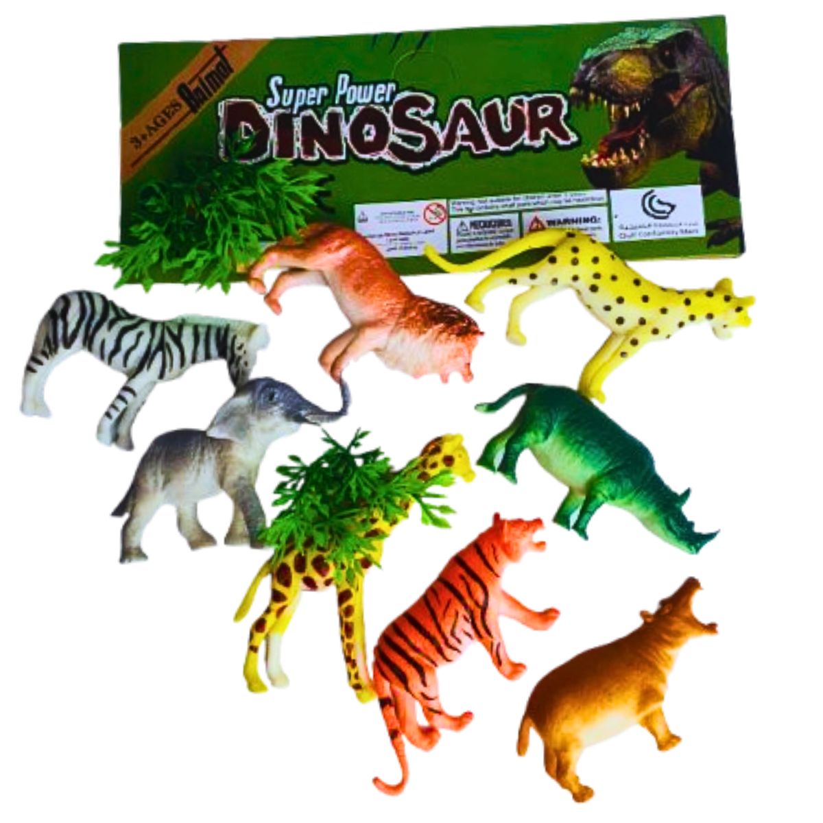 Kit Animais Selvagens Super Power Brinquedo 10 Peças