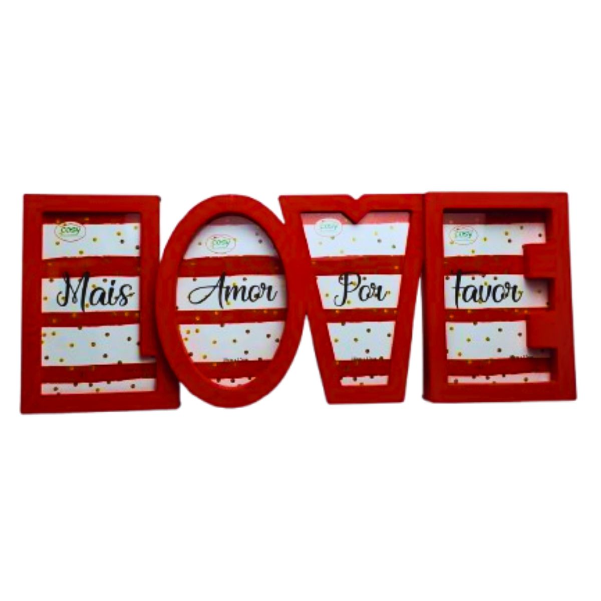 Porta Retrato Multifotos Love Amor Namorados - Vermelho