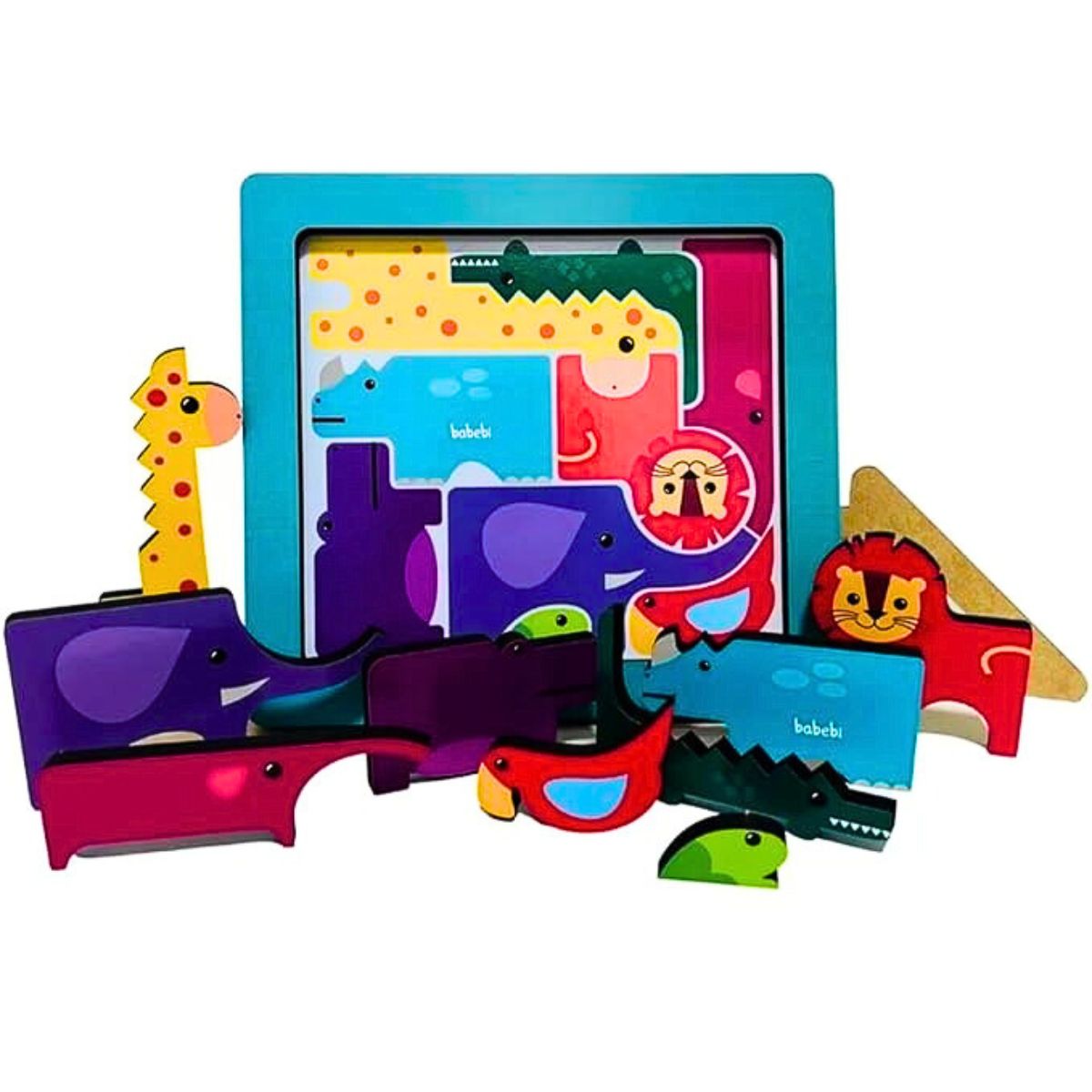 Brinquedo Educativo Montar E Empilhar Safari - Babebi