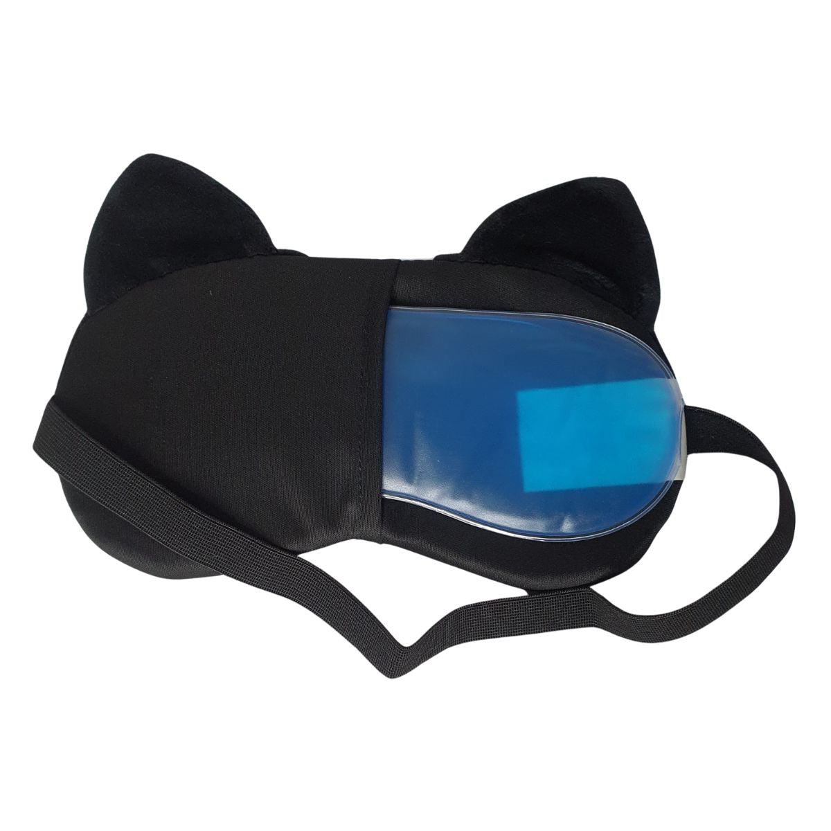 Máscara De Gato Preto Com Coração - Máscara De Descanso Com Bolsa De Gel
