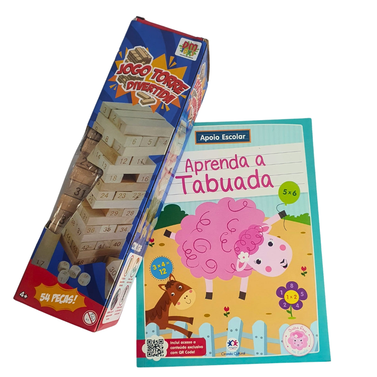 Kit Jogo Torre Divertida + Livro Aprenda a Tabuada