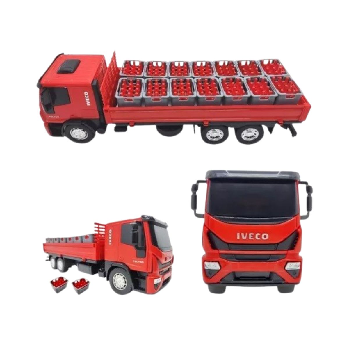 Brinquedo Caminhão De Bebidas Iveco Dropside Vermelho- Usual