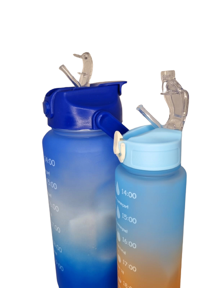Kit 2 Garrafas Motivadoras Degradê - Azul com Laranja