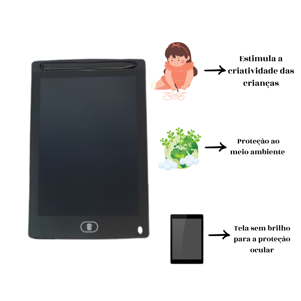 Lousa Magica Infantil Digital Tablet Lcd 8.5 Com Caneta