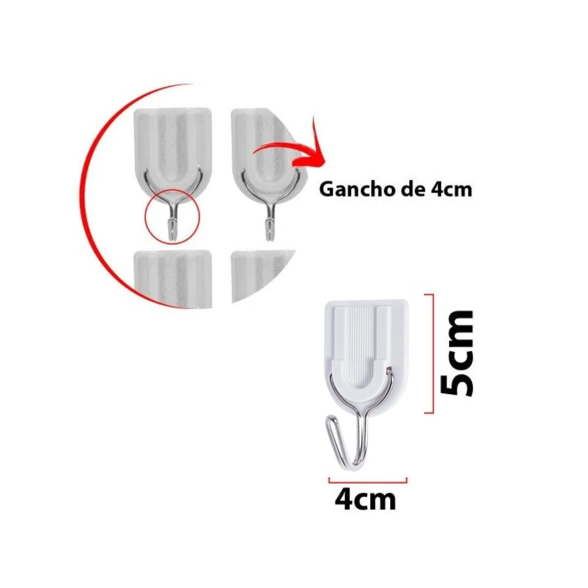 Ganchos Adesivo Multiuso Suporte P/ Pendurar - 3 Peças