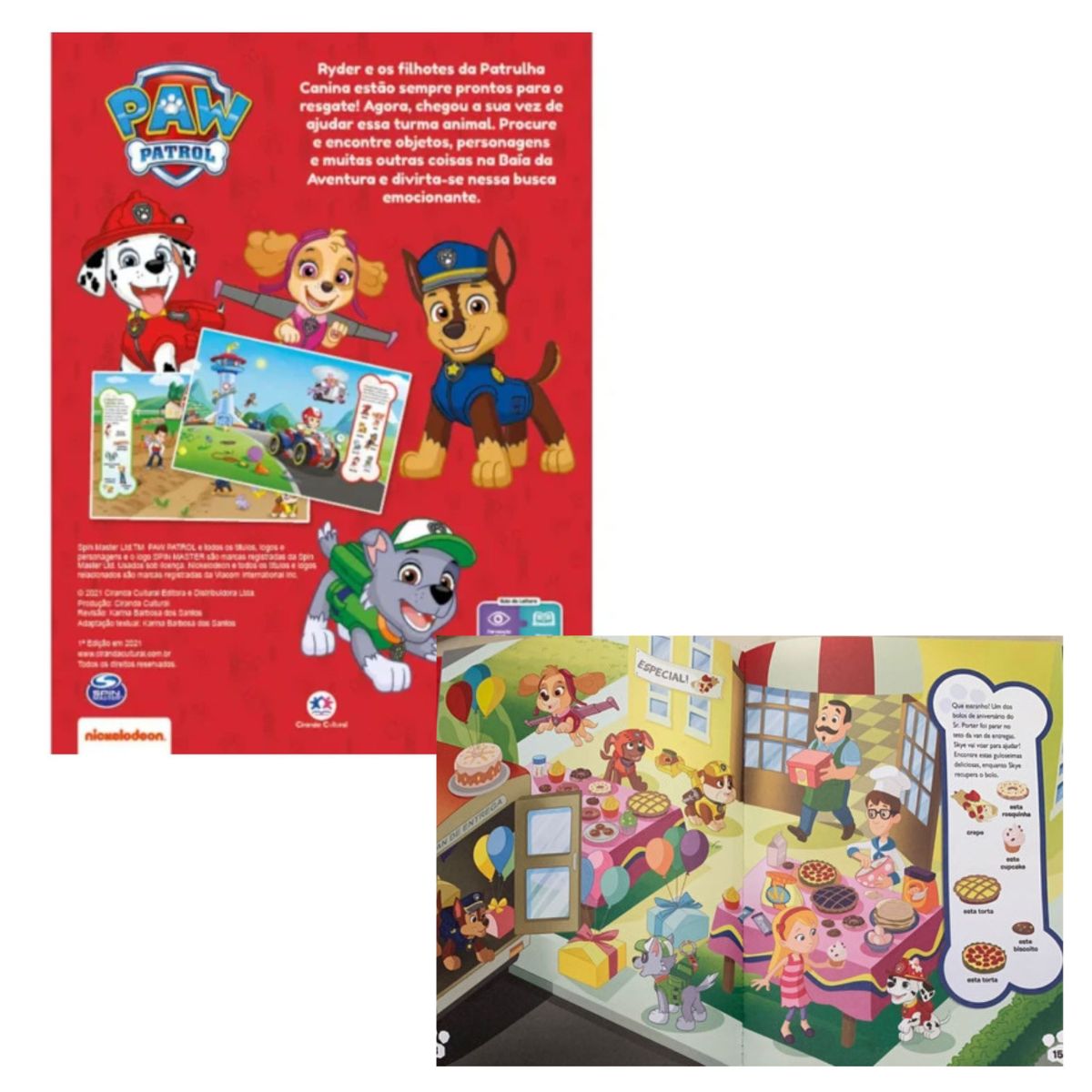 Kit 3 Livros Infantil Patrulha Canina: Procurar E Encontrar + Que Horas São + Aquabook - Ciranda Cultural