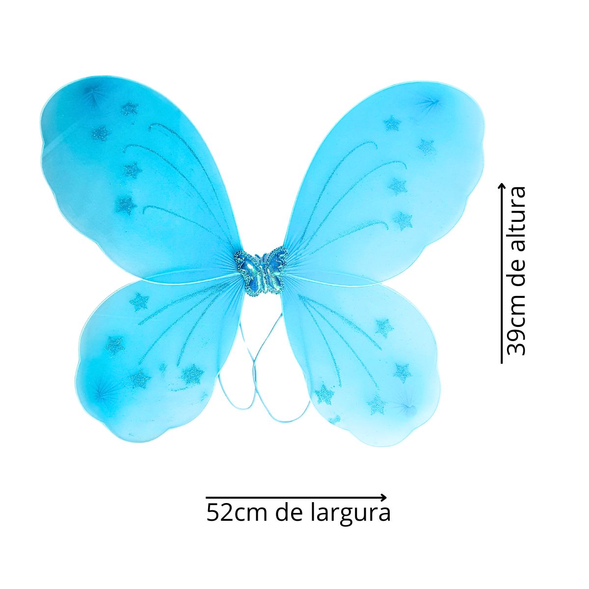 Kit Asa de Borboleta Acessórios Fantasia Carnaval Azul