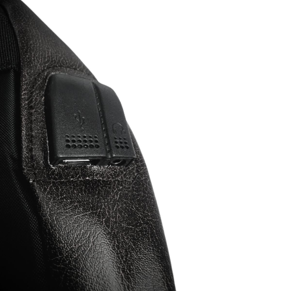 Mochila Masculina Couro Sintético Preto Sport Com Cabo