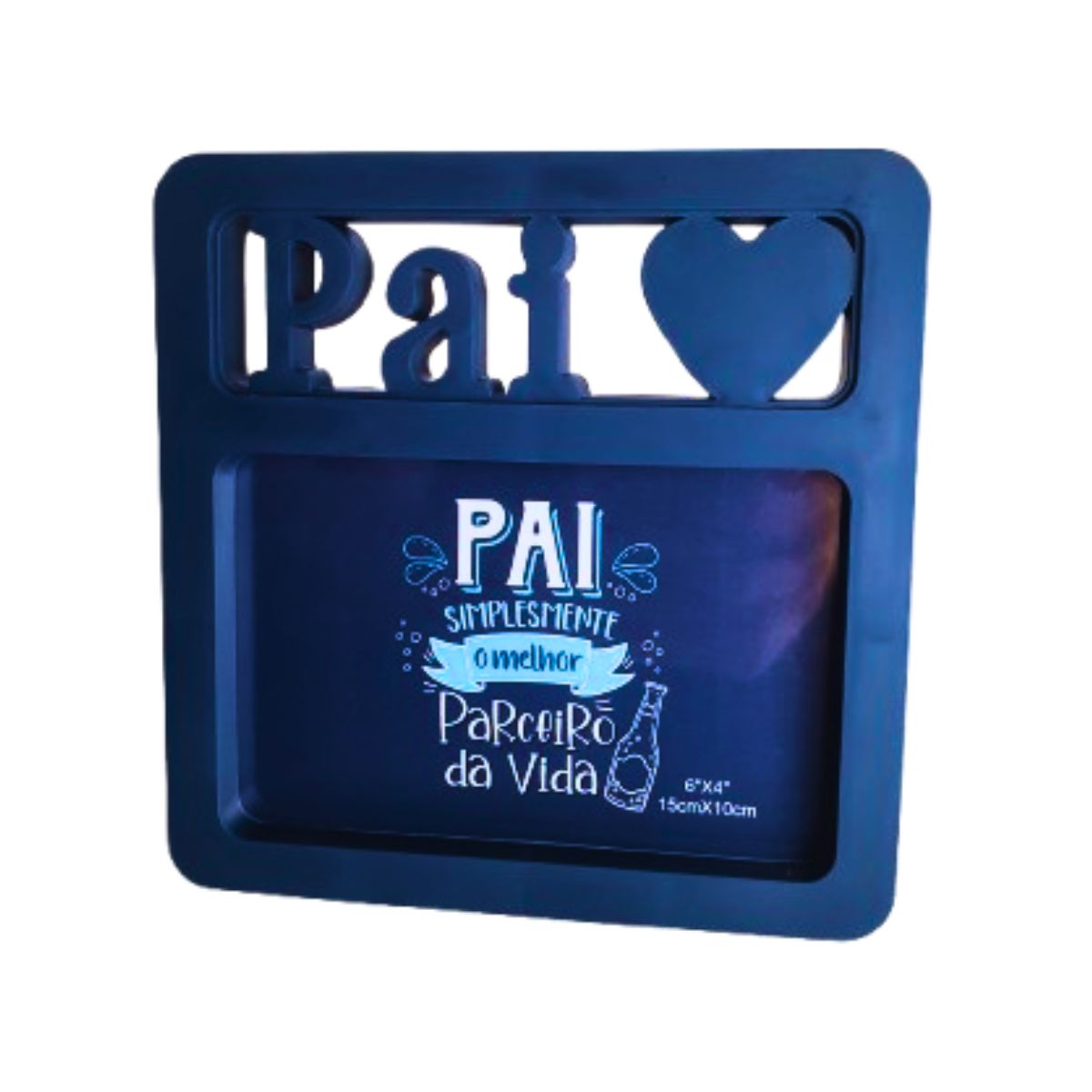 Porta Retrato Pai Decoração Coração / Dia Dos Pais - Azul