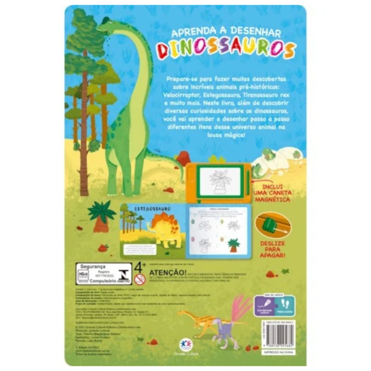 Kit 2 Livros Infantil: Lousa Magnética Dinossauros + 101 Primeiros Desenhos Dinossauros - Ciranda Cultural